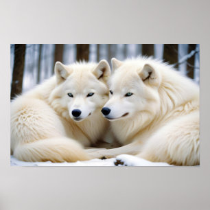 Wolf Animal Nature Wildlife Affection Caring Poster