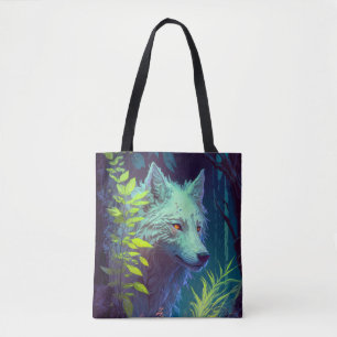 Wolf Animal Portrait Painting Wildlife Outdoors  Tote Bag