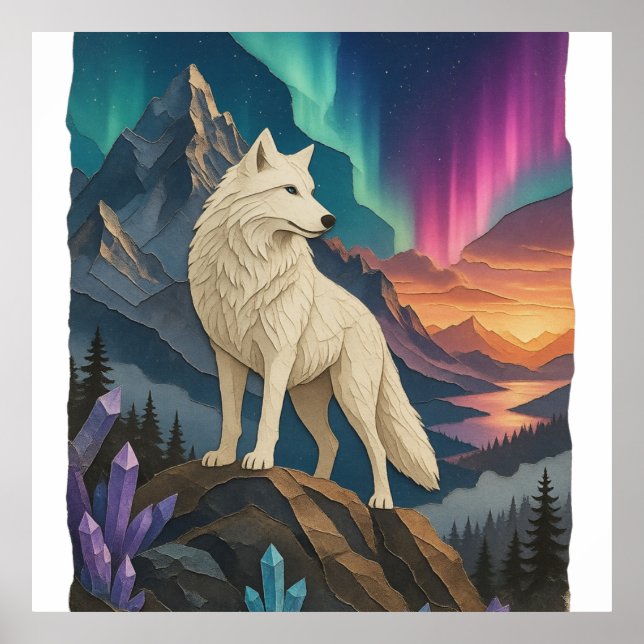 Wolf Art Poster Wall Art ( Print ) (Front)