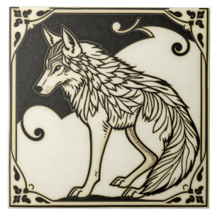 Wolf - Arts And Crafts Ceramic Tile