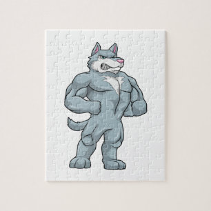 Wolf as Bodybuilder extreme Jigsaw Puzzle