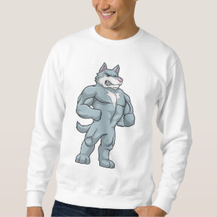 Wolf as Bodybuilder extreme Sweatshirt