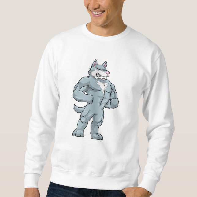 Wolf as Bodybuilder extreme Sweatshirt (Front)