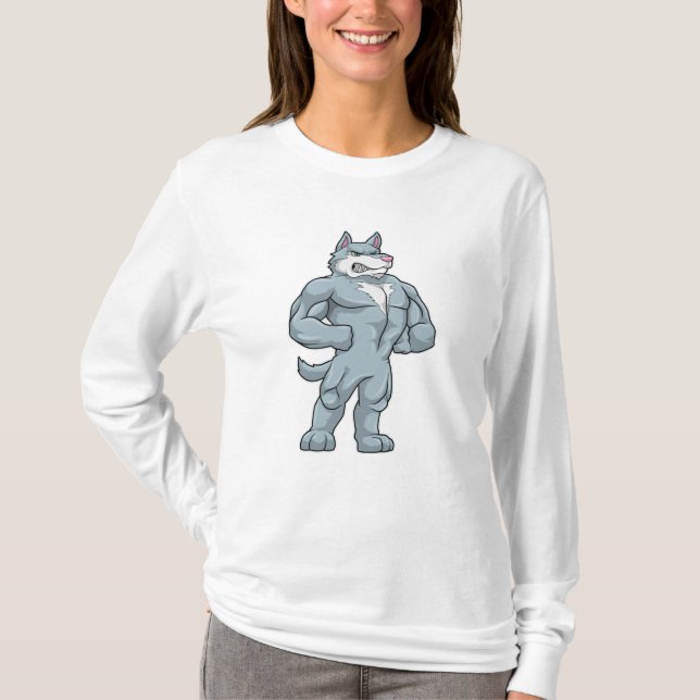 Wolf as Bodybuilder extreme T-Shirt (Front)