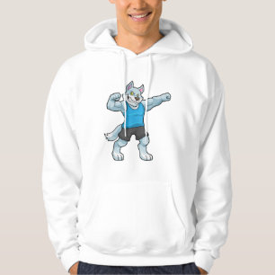 Wolf as Bodybuilder with big Upper arms Hoodie