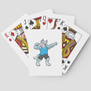 Wolf as Bodybuilder with big Upper arms Playing Cards