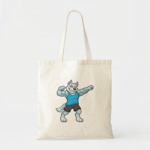 Wolf as Bodybuilder with big Upper arms Tote Bag