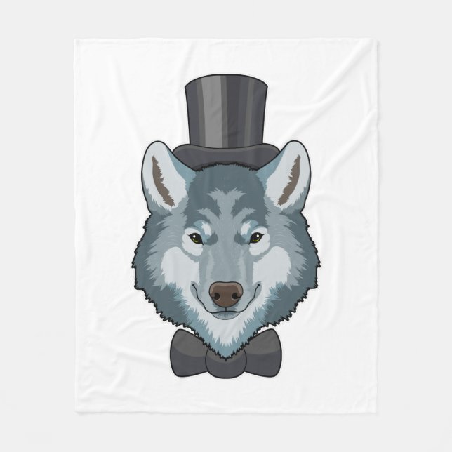 Wolf as Groom with Bow Fleece Blanket (Front)