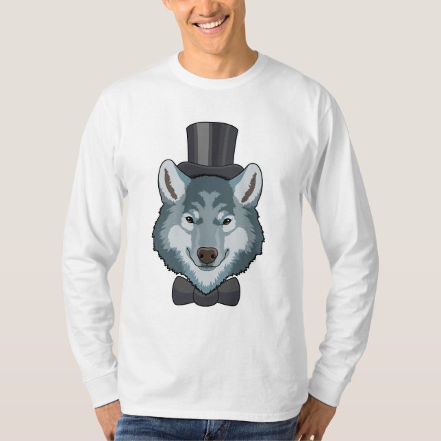 Wolf as Groom with Bow T-Shirt (Front)