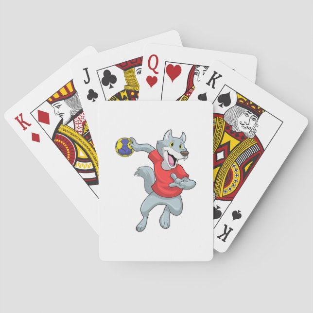 Wolf as Handball player with Handball Playing Cards (Back)