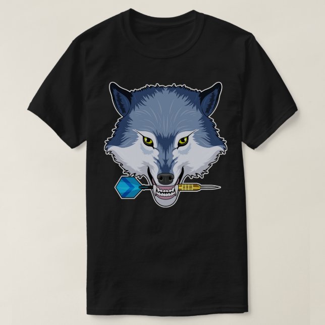 Wolf at Darts with Dart T-Shirt (Design Front)