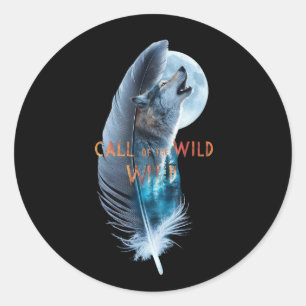 Wolf at its tip howling to the moon (2) classic round sticker