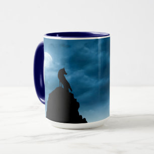 Wolf At Moonlightt Ceramic Mug