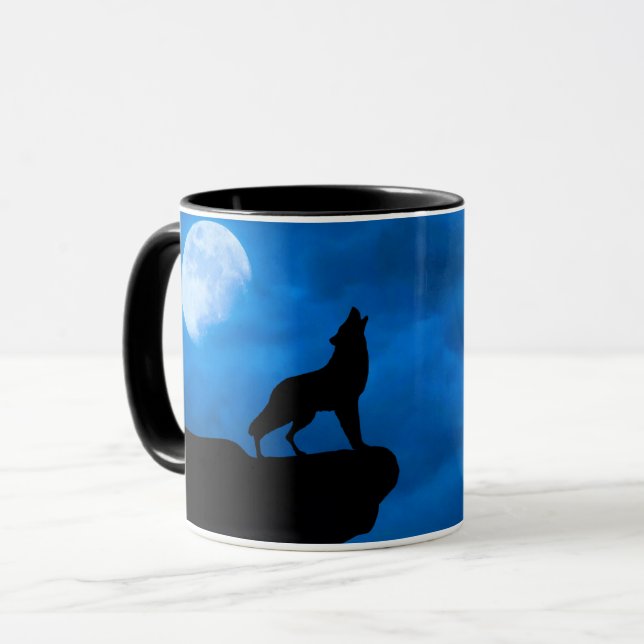 Wolf at Night Mug (Front Left)