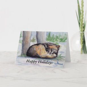 Wolf At Rest Holiday Card