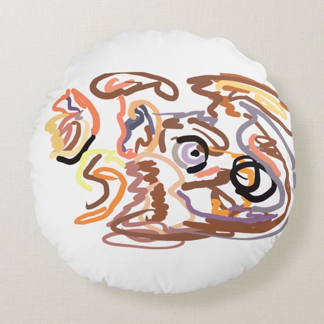 Wolf Autumn free Round Pillow (Front)