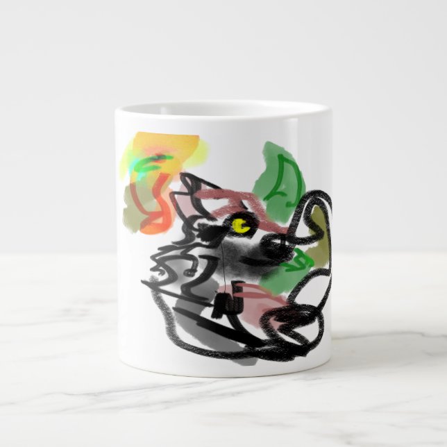 Wolf autumn runner  large coffee mug (Front)