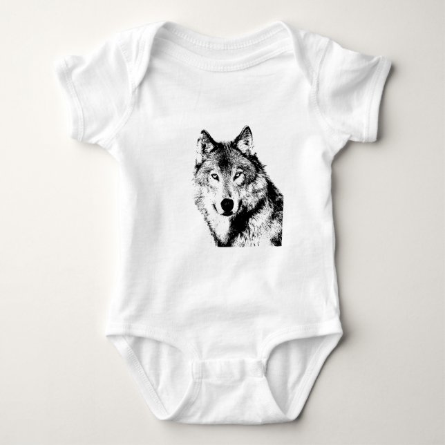 Wolf Baby Bodysuit (Front)