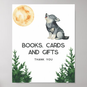 Wolf Baby Shower Books, cards and gifts Poster