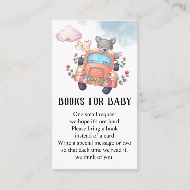 Wolf Baby Shower Books For Baby Enclosure Card (Front)