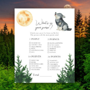 Wolf baby shower - What's in your purse game