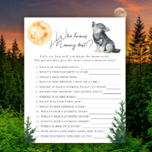 Wolf baby shower - Who knows mommy best