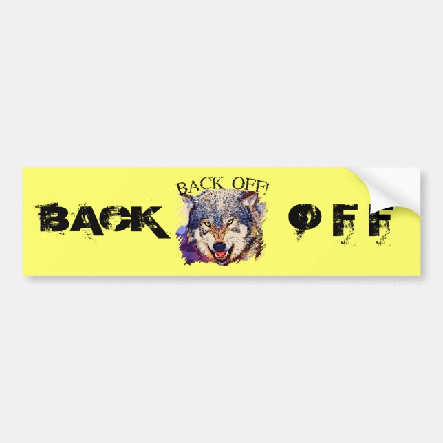 WOLF ... BACK OFF! BUMPER STICKER (Front)