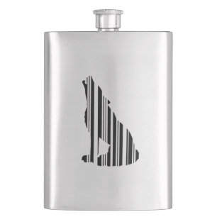 WOLF BAR CODE Howl Barcode Pattern Design Hip Flask