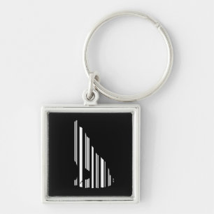 WOLF BAR CODE Howl Barcode Pattern Design Keychain