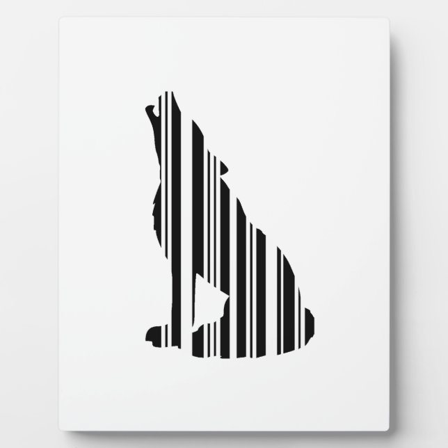 WOLF BAR CODE Howl Barcode Pattern Design Plaque (Front)