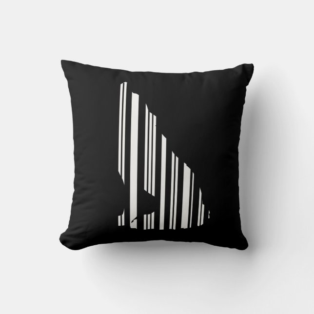 WOLF BAR CODE Howl Barcode Pattern Design Throw Pillow (Front)