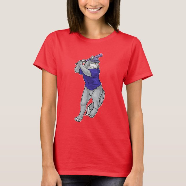 Wolf Baseball Baseball bat T-Shirt (Front)