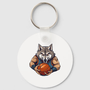 Wolf Basketball Player  Keychain