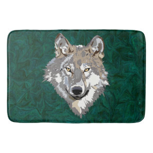 wolf bath mat
