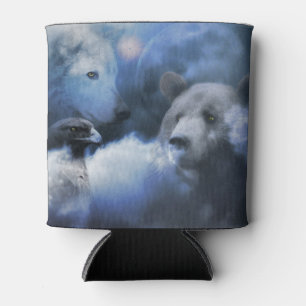 Wolf Bear and Eagle Southwestern Wildlife Can Cooler
