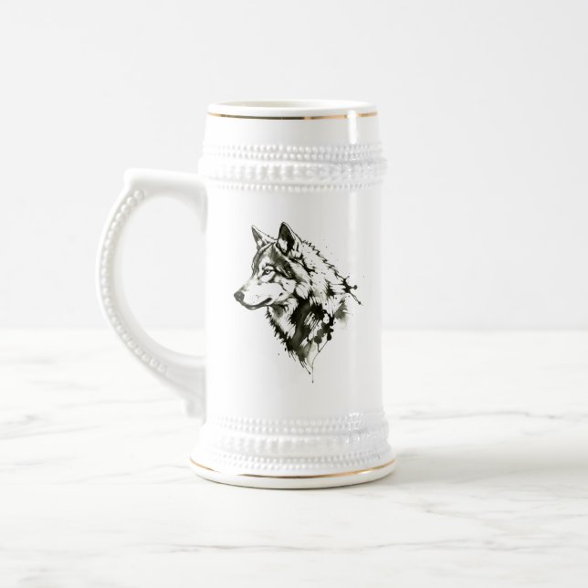 Wolf Beer Stein (Left)