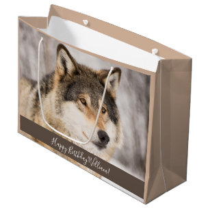 Wolf birthday boy large gift bag