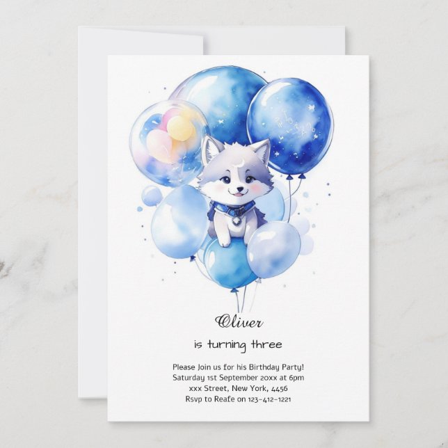 Wolf Birthday Invitation (Front)