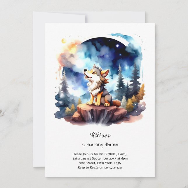 Wolf Birthday Invitation (Front)