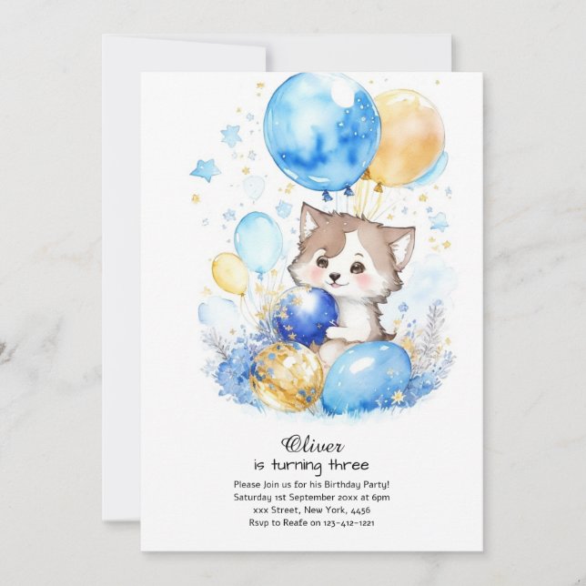 Wolf Birthday Invitation (Front)