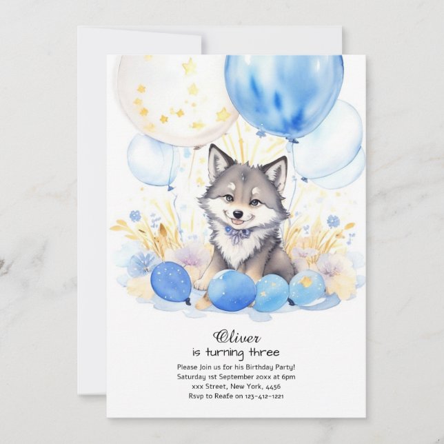 Wolf Birthday Invitation (Front)