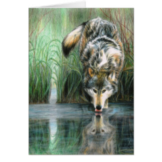 Wolf blank card