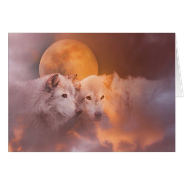Wolf Blank Greeting Card (Front Horizontal)