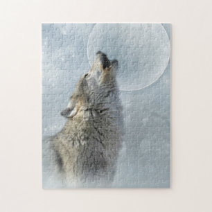 Wolf Blue Moon Puzzle 10x14
