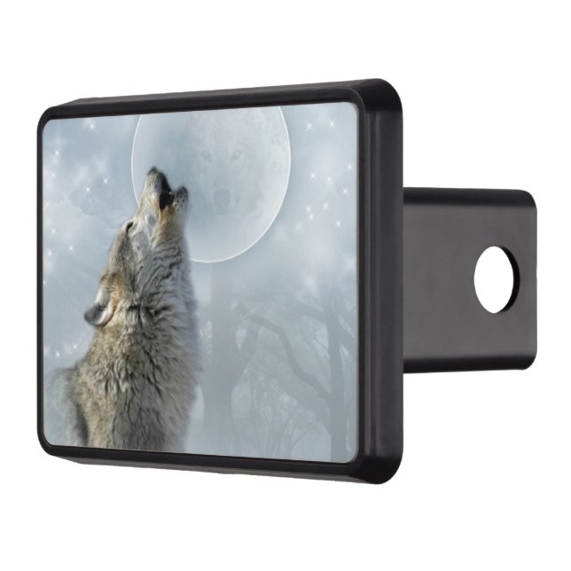 Wolf  Blue Moon Trailer Hitch Cover (Left)