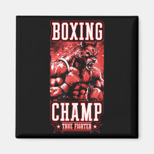 Wolf Boxing Champ _ Boxer Fighter Motivation Magnet
