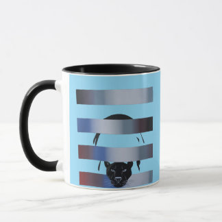 Wolf Breaking Through Color Stripes – Bold Graphic Mug