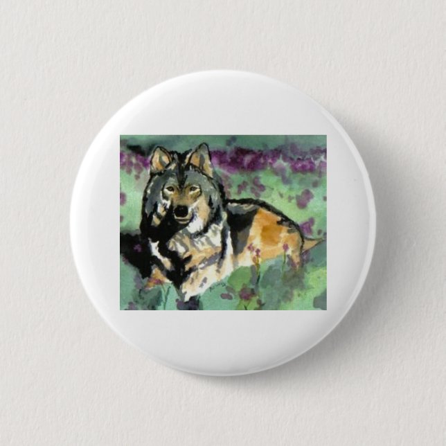 Wolf by Paula Atwell 2 Inch Round Button (Front)