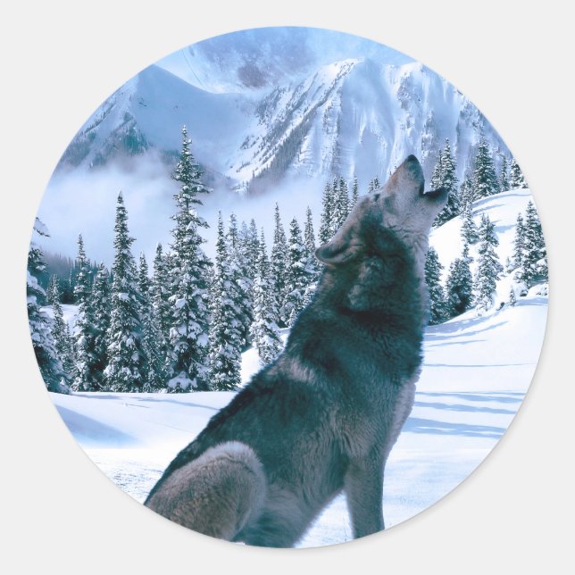 Wolf Call Classic Round Sticker (Front)