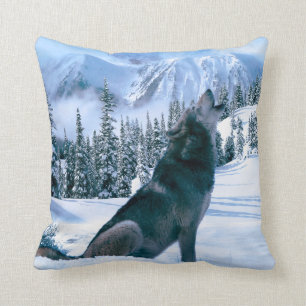 Wolf Call Throw Pillow